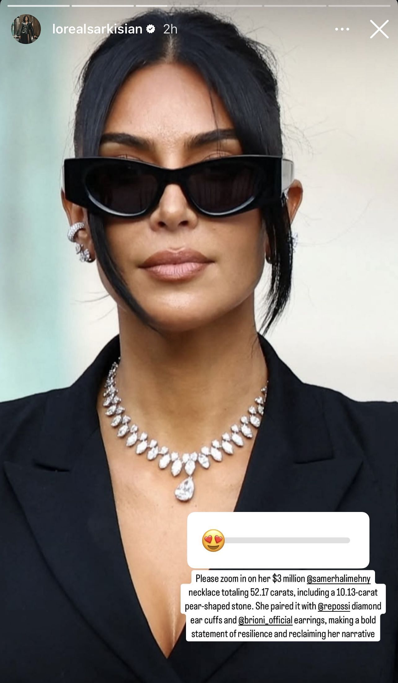 Loreal Sarkisian's Instagram story on Kim Kardasian